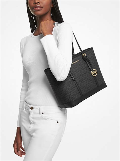 jet set travel small logo top-zip tote bag michael kors|Outlet Designer Handbags, Purses & Luggage .